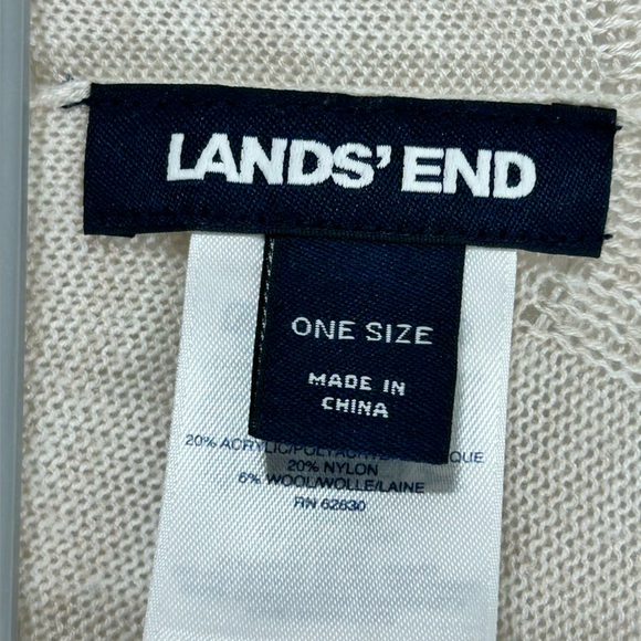 Lands' End Cream Knit Women's Cape Poncho Size: One Size - Picture 2 of 5